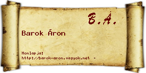 Barok Áron névjegykártya